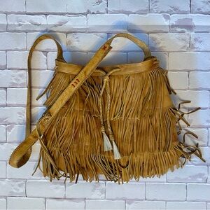 Bohemian Tan Fringe Shoulder Bag